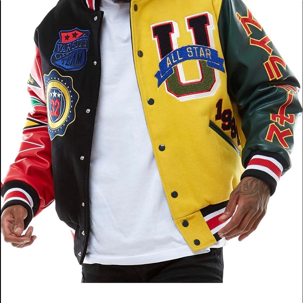Varsity Patch Leather Jacket